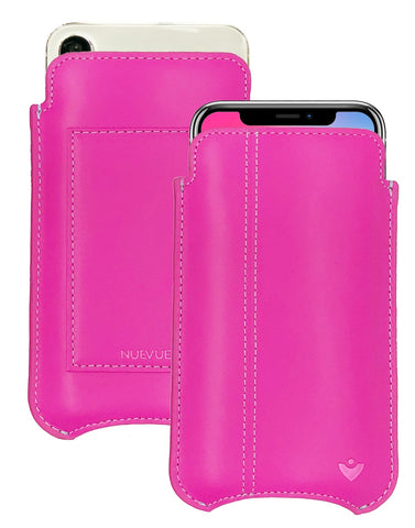 iPhone 15 / 15 Pro Violet Rose Leather Wallet Case with NueVue Patented Antimicrobial, Germ Fighting and Screen Cleaning Technology