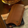 iPhone SE-2020 Sleeve Case in Tan Napa Leather | Screen Cleaning and Sanitizing Lining.