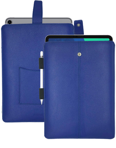 iPad Pro Sleeve Case in French Blue Faux Leather | Screen Cleaning and Sanitizing Lining.