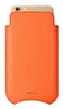 iPhone 8 Plus / 7 Plus Sleeve Case in Orange Faux Leather | Screen Cleaning and Sanitizing Lining.
