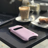 NueVue iPhone 13 mini case purple vegan leather self cleaning case
