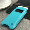 iPhone 6/6s Plus Case in Blue Vegan Leather | Screen Cleaning Sanitizing Lining | smart window