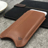 iPhone SE-2020 Sleeve Case in Tan Napa Leather | Screen Cleaning and Sanitizing Lining.