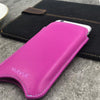 iPhone 8 / 7 Pouch Case in Pink Napa Leather | Screen Cleaning and Sanitizing Lining.