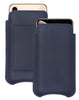 NueVue iPhone 11/iPhone XR Wallet Case Napa Leather | Blueberry Blue | Sanitizing Screen Cleaning Case