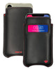 iPhone 15 / 15 Pro Black/Red Leather Case with NueVue Patented Antimicrobial, Germ Fighting and Screen Cleaning Technology