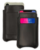 iPhone 15 / 15 Pro Black Leather Wallet Case with NueVue Patented Antimicrobial, Germ Fighting and Screen Cleaning Technology