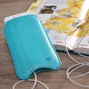 Apple iPhone 12 Pro Max Wallet Case in Teal Blue Vegan Leather | Screen Cleaning Sanitizing Lining