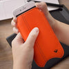 iPhone 8 Plus / 7 Plus Sleeve Case in Orange Faux Leather | Screen Cleaning and Sanitizing Lining.