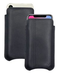 iPhone 13 / 13 Pro Pirate Black Leather Case with NueVue Patented Antimicrobial, Germ Fighting and Screen Cleaning Technology