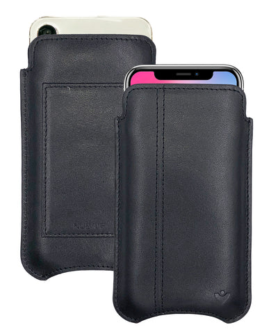 iPhone 13 / 13 Pro Black Leather Wallet Case with NueVue Patented Antimicrobial, Germ Fighting and Screen Cleaning Technology