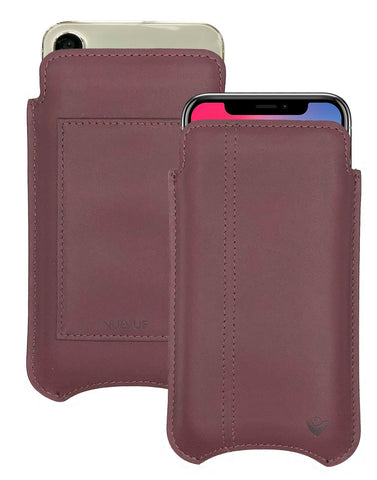 iPhone 13 / 13 Pro Chocolate Brown Leather Wallet Case with NueVue Patented Antimicrobial, Germ Fighting and Screen Cleaning Technology
