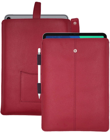 iPad Pro Sleeve Case in Rose Red Faux Leather | Screen Cleaning and Sanitizing Lining.