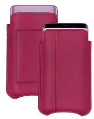 Samsung Galaxy S9 | S8 Wallet Case - Samba Red Napa Leather NueVue Sanitizing and Screen Cleaning Case