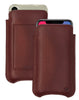 iPhone 14 / 14 Pro Chocolate Brown Leather Wallet Case with NueVue Patented Antimicrobial, Germ Fighting and Screen Cleaning Technology