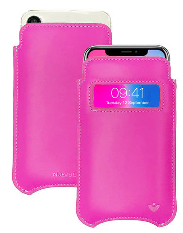 iPhone 14 / 14 Pro Violet Rose Leather Case with NueVue Patented Antimicrobial, Germ Fighting and Screen Cleaning Technology