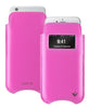 iPhone 8 Plus / 7 Plus Case in Pink Napa Leather | Screen Cleaning and Sanitizing Lining | Smart Window .