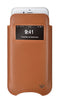 Apple iPhone 12 Pro Max Sleeve Case | Saddle Brown Leather | Screen Cleaning Sanitizing Lining | smart window