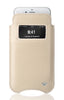 iPhone 6/6s Plus Pouch Case in White Leather | Screen Cleaning Sanitizing Lining | smart window