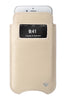 White Napa Leather 'Screen Cleaning' iPhone 6/6s pouch case with antimicrobial lining and smart window