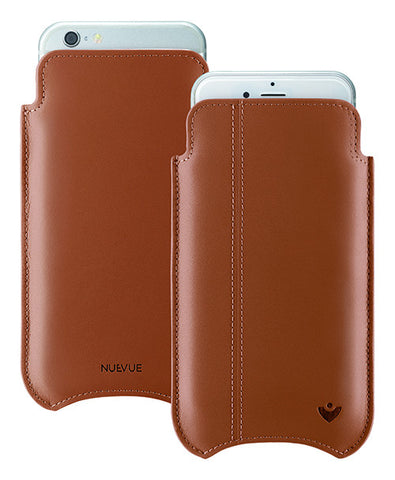 iPhone 6/6s Sleeve Case in Tan Napa Leather | Screen Cleaning Sanitizing Lining