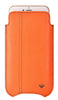 iPhone 8 Plus / 7 Plus Sleeve Case in Orange Faux Leather | Screen Cleaning and Sanitizing Lining.