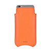 iPhone 8 Plus / 7 Plus Pouch Case in Orange Faux Leather | Screen Cleaning and Sanitizing Lining | Smart Window