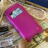 iPhone 8 / 7 Sleeve Case in Pink Napa Leather | Screen Cleaning Sanitizing Lining | Smart Window.