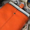 Apple iPad Sleeve Case in Orange Vegan Leather | Screen Cleaning and Sanitizing Lining.