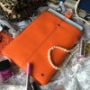 Apple iPad Sleeve Case in Orange Vegan Leather | Screen Cleaning and Sanitizing Lining.