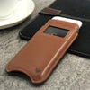 iPhone 6/6s Plus Sleeve Case in Tan Napa Leather | Screen Cleaning Sanitizing Lining | smart window
