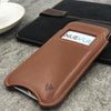 iPhone 6/6s Pouch Case in Tan Napa Leather | Screen Cleaning  Sanitizing Lining | smart window