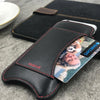 iPhone 8 / 7 Wallet Case in Black Napa Leather | Screen Cleaning and Sanitizing Lining.