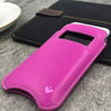 iPhone 8 / 7 Sleeve Case in Pink Napa Leather | Screen Cleaning Sanitizing Lining | Smart Window.