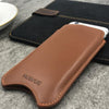 iPhone 6/6s Pouch Case in Tan Napa Leather | Screen Cleaning  Sanitizing Lining | smart window