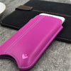 iPhone SE-2020 Pouch Case in Pink Napa Leather | Screen Cleaning and Sanitizing Lining.