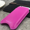 iPhone SE-2020 Sleeve Case in Pink Napa Leather | Screen Cleaning Sanitizing Lining | Smart Window.