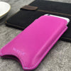 iPhone 8 Plus / 7 Plus Pouch Case in Pink Napa Leather | Screen Cleaning and Sanitizing Lining.