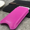 NueVue iPhone 13 mini case pink leather self cleaning case lifestyle