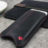 NueVue iPhone 13 mini case black leather self cleaning interior lifestyle