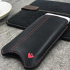 iPhone SE-2020 Wallet Case in Black Napa Leather | Screen Cleaning and Sanitizing Lining.