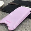 Apple iPhone 12 Pro Max Sleeve Case in Sugar Purple Vegan Leather | Screen Cleaning Sanitizing Lining | smart window