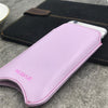 Apple iPhone 12 Pro Max Sleeve Case in Purple Vegan Leather | Screen Cleaning Sanitizing Lining