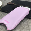iPhone 8 / 7 Pouch Case in Purple Faux Leather | Screen Cleaning and Sanitizing Lining.
