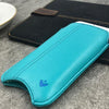 NueVue iPhone 14 Pro Max Case Blue Vegan leather self cleaning case