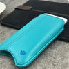 iPhone 8 / 7 Case in Blue Faux Leather | Screen Cleaning and Sanitizing Lining.