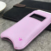 NueVue iPhone 13 mini case purple vegan leather self cleaning case