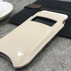 Apple iPhone 12 Pro Max Sleeve Case | Ivory Napa Leather | Screen Cleaning Sanitizing Lining | smart window