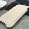 Apple iPhone 12 Pro Max Sleeve Case | Ivory Napa Leather | Screen Cleaning Sanitizing Lining | smart window