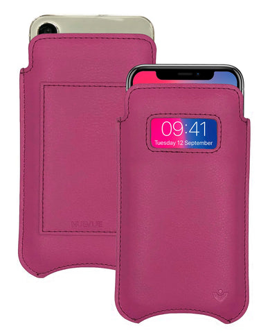 iPhone 13 / 13 Pro Samba Red Leather Wallet Case with NueVue Patented Antimicrobial, Germ Fighting and Screen Cleaning Technology